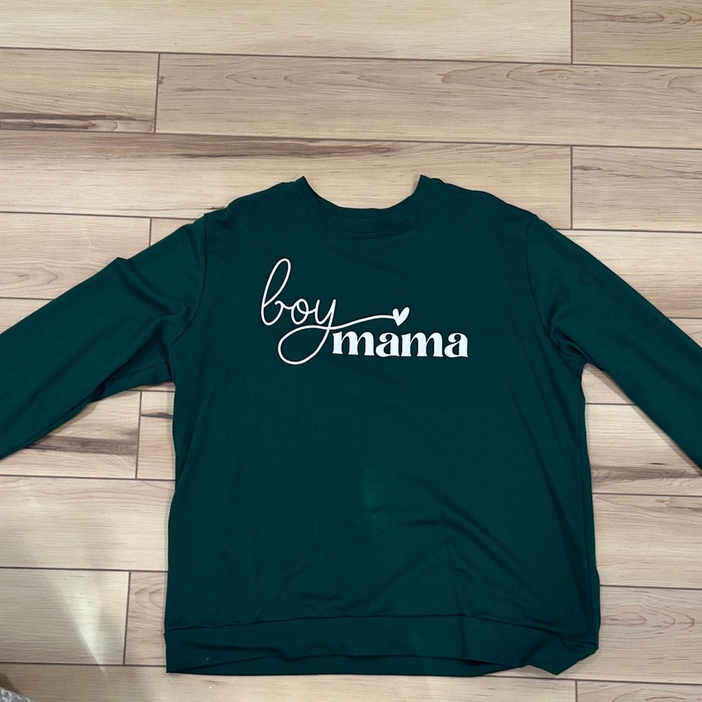 Boy Mama Kids Long Sleeve Shirt - Green